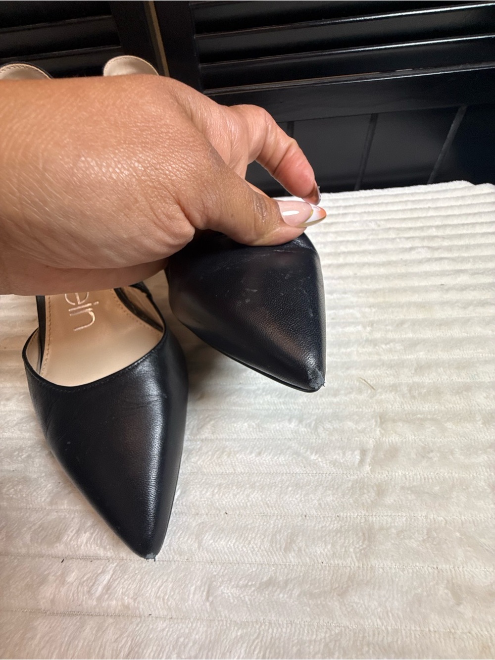 Calvin Klein Black Pointed Slingback Heels - Picture 4 of 8